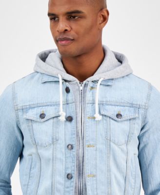 Men's Phoenix Trucker Hooded Denim Jacket, Created for Macy's