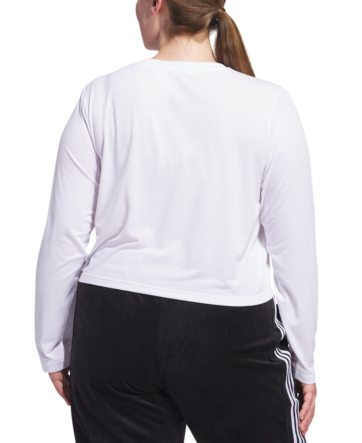 adidas Plus Size Studded Logo Long-Sleeve T-Shirt