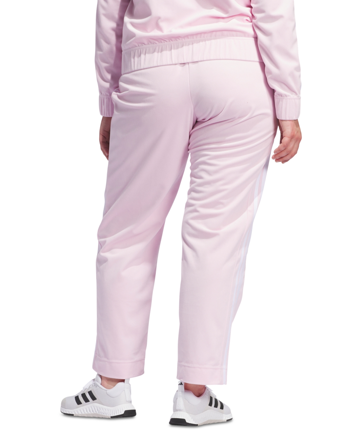 Shop Adidas Originals Plus Size Y2k Glam Velour Wide-leg Track Pants In Clear Pink