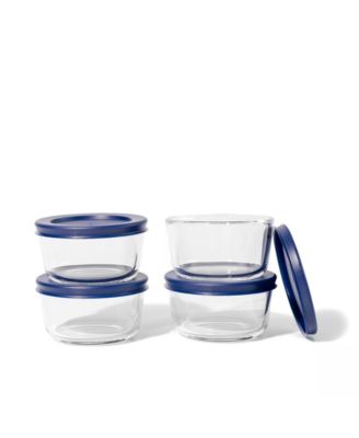 8-Piece 1 Cup Round Food Storage and Meal Prep Container Set