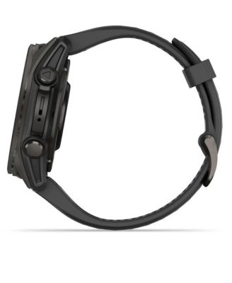 fenix 8 43mm, AMOLED, Outdoor & Fitness GPS Smartwatch, Saphire, Carbon Gray Titanium, Blk/Pebble Gray Band