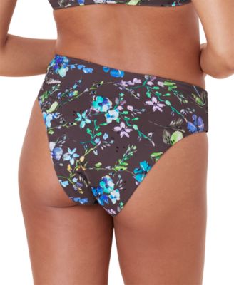 Women's '90s Floral Print High-Waist High-Cut Cheeky Bikini Bottoms