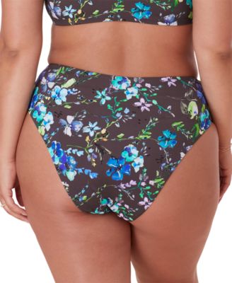 Women's '90s Floral Print High-Waist High-Cut Cheeky Bikini Bottoms