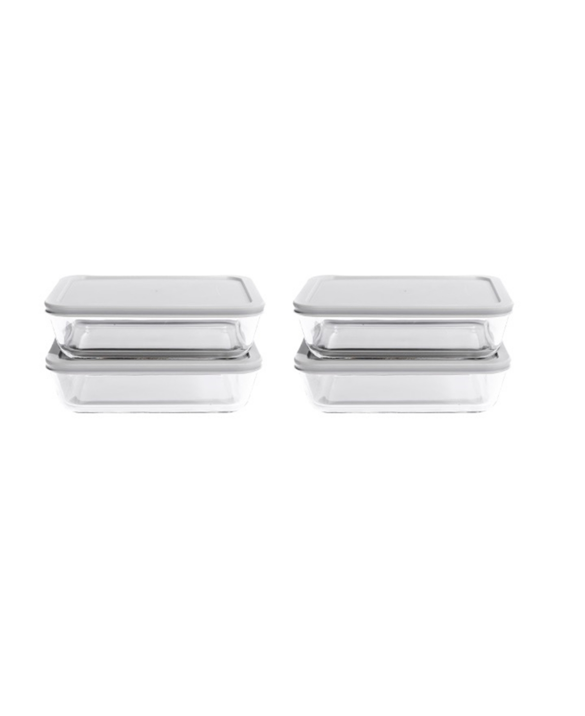 Dura Living 8-piece 6.5 Cup Rectangular Food Storage And Meal Prep Container Set In Gray