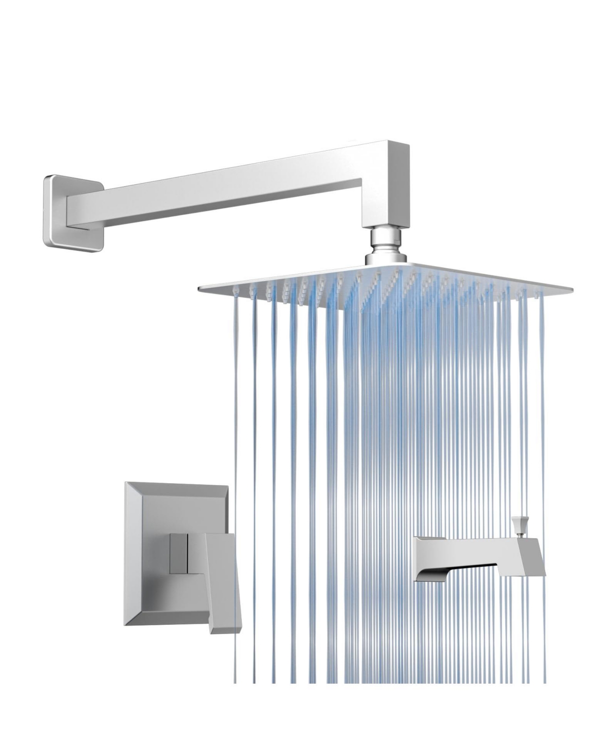 Lovmor Tub and Shower Faucet Set with Single-Spray Shower Head and Tub Spout