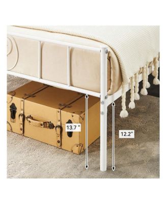 Metal Platform Bed Frame With Headboard And Footboard, Steel Slat Support And Mattress Foundation, No Box Spring Needed - King