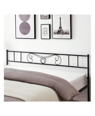 Metal Platform Bed Frame With Headboard And Footboard, Steel Slat Support And Mattress Foundation, No Box Spring Needed