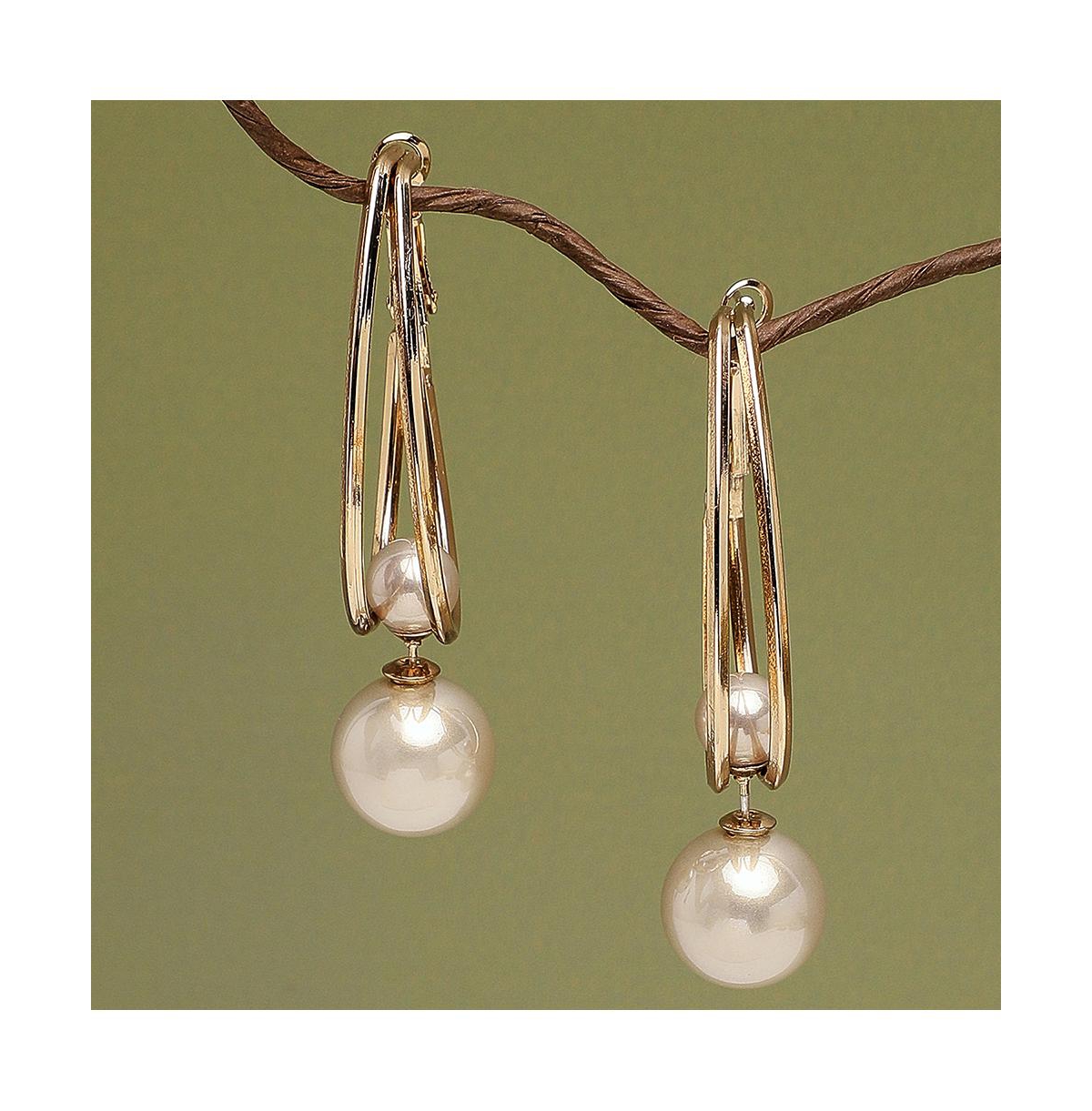 Sohi Women's Snowball Hoop Earrings In Gold