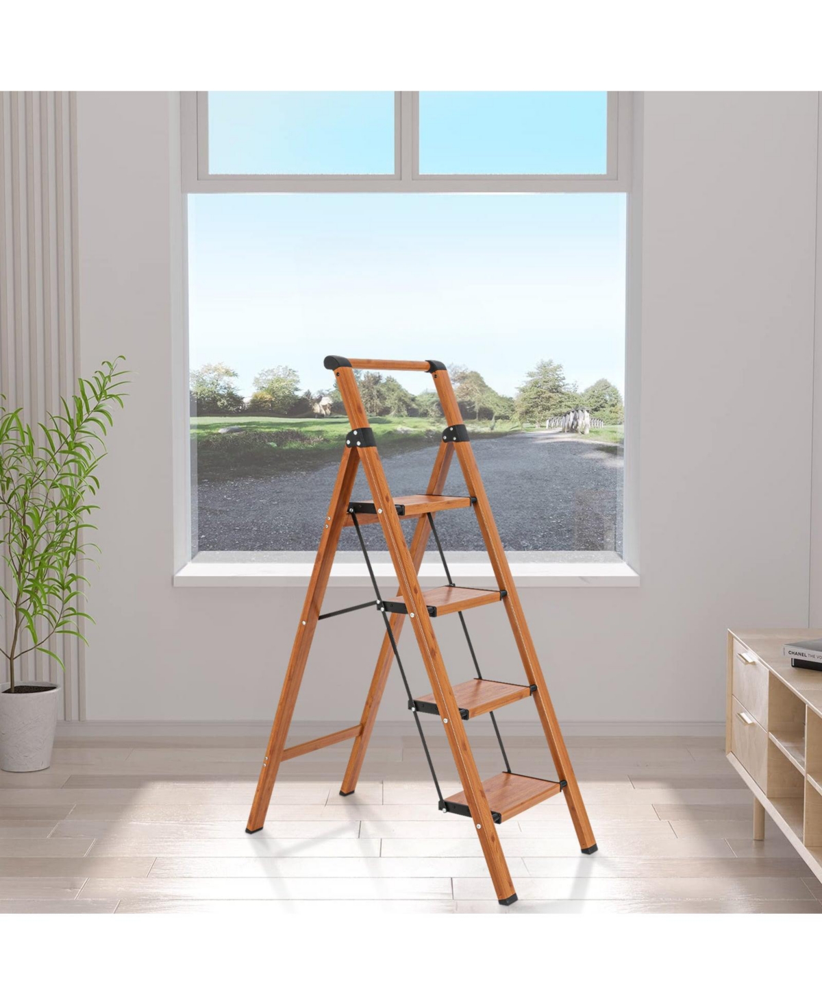 Flynama 3 Step Ladder, 3 Step Stool Folding Step Stool with Handrails, Sturdy Step Stool for Adult, Gorilla Ladders 500LBS Capacity Sturdy& Portable