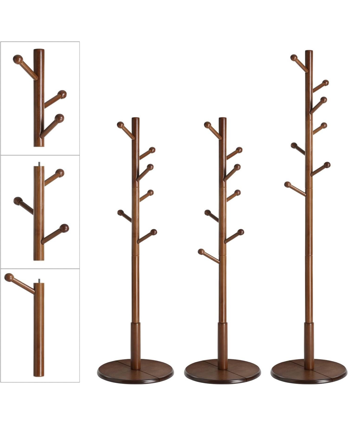 Wood Hall Tree - Dark walnut