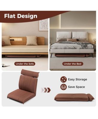 1-Pc Fabric Folding 14-Position Adjustable Backrest with Adjustable Headrest – gaming floor chair