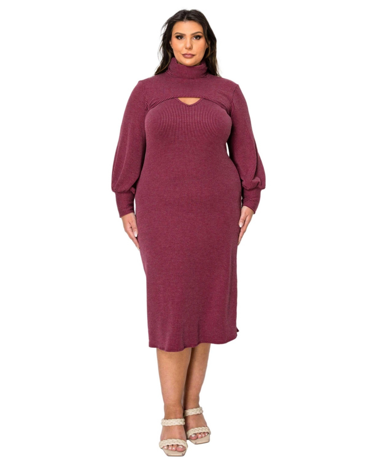 L I V D Plus Size Aster Two Piece Sweater Dress Set