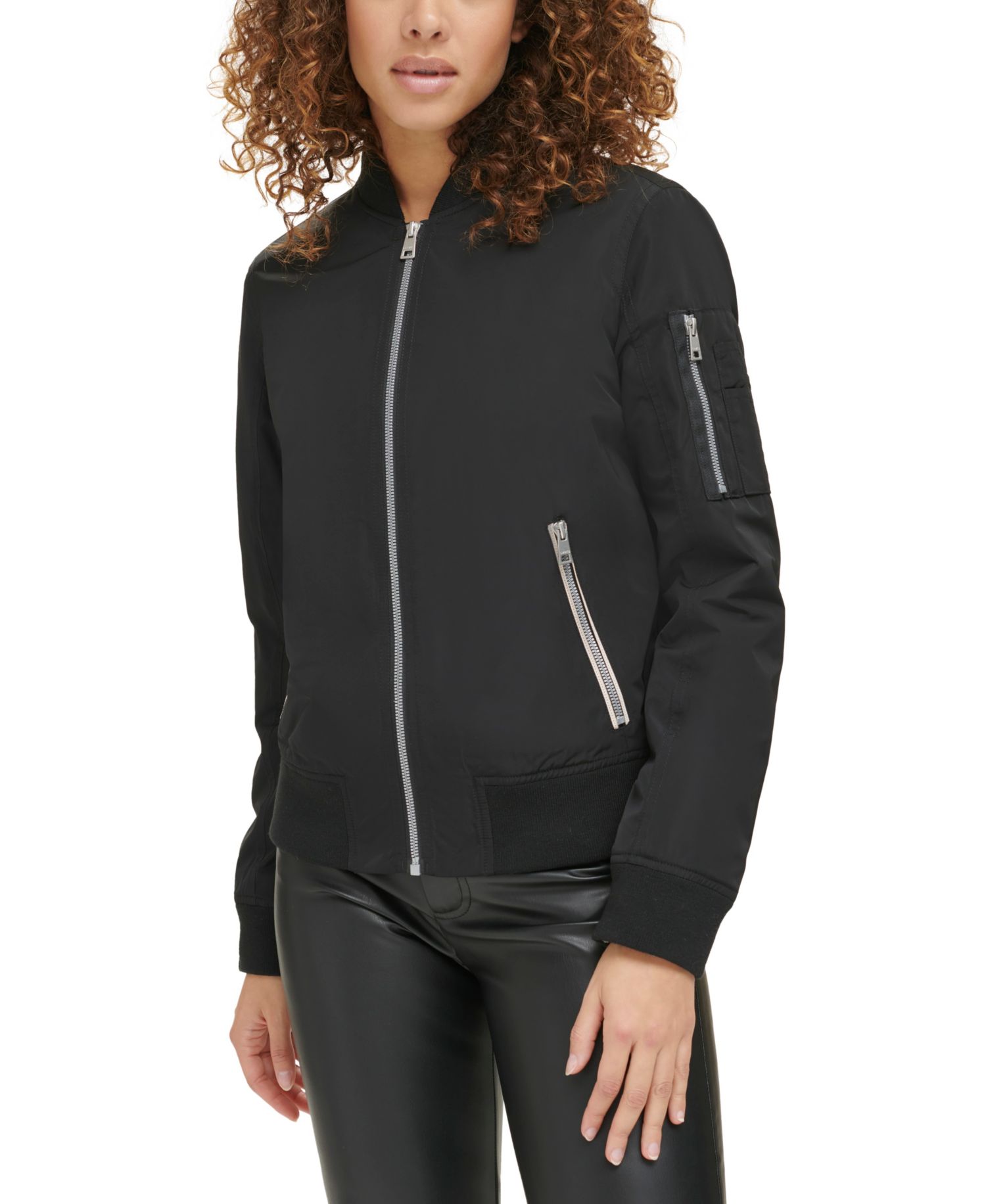 Women's Lightweight Zip-Detail Bomber Jacket