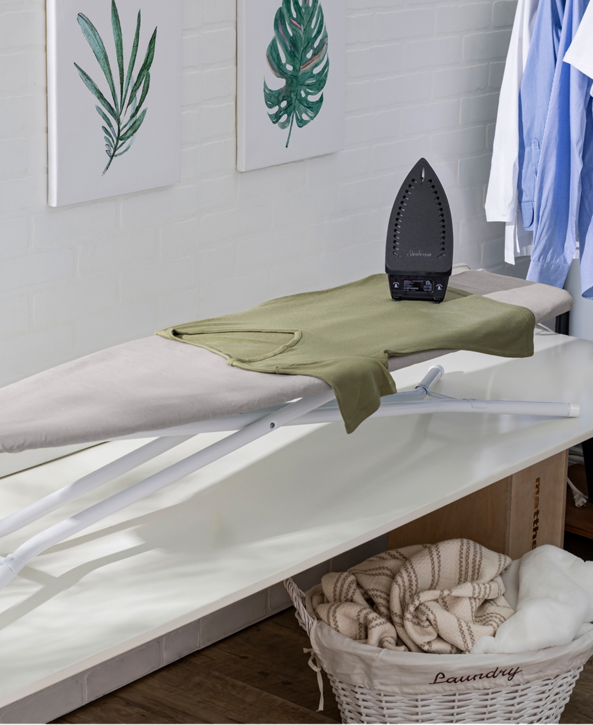 Seymour Home Products Adjustable Height, 4-Leg Ironing Board with Perforated Top
