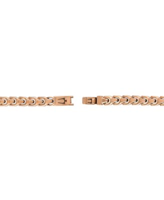 Men's Rose Gold-Tone Stainless Steel Link Bracelet