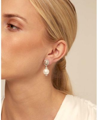 Sterling Silver Metal Clad Cultivated Pearl Earrings