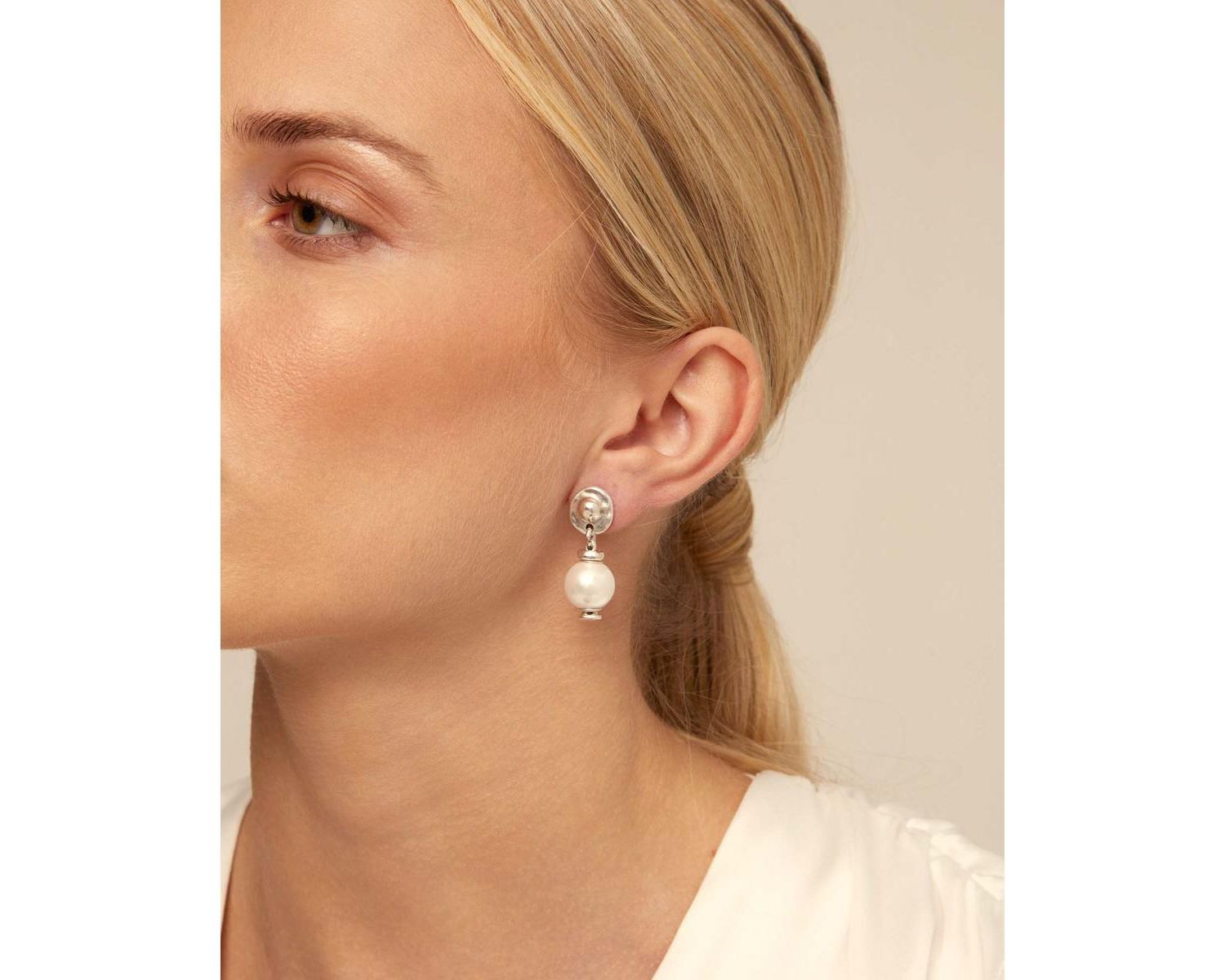 Sterling Silver Metal Clad Cultivated Pearl Earrings