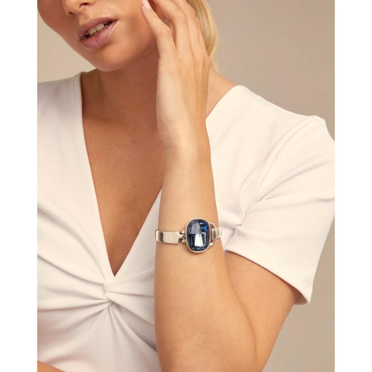 Unode50 Sterling Silver Swarovski Crystal Bracelet In Metallic