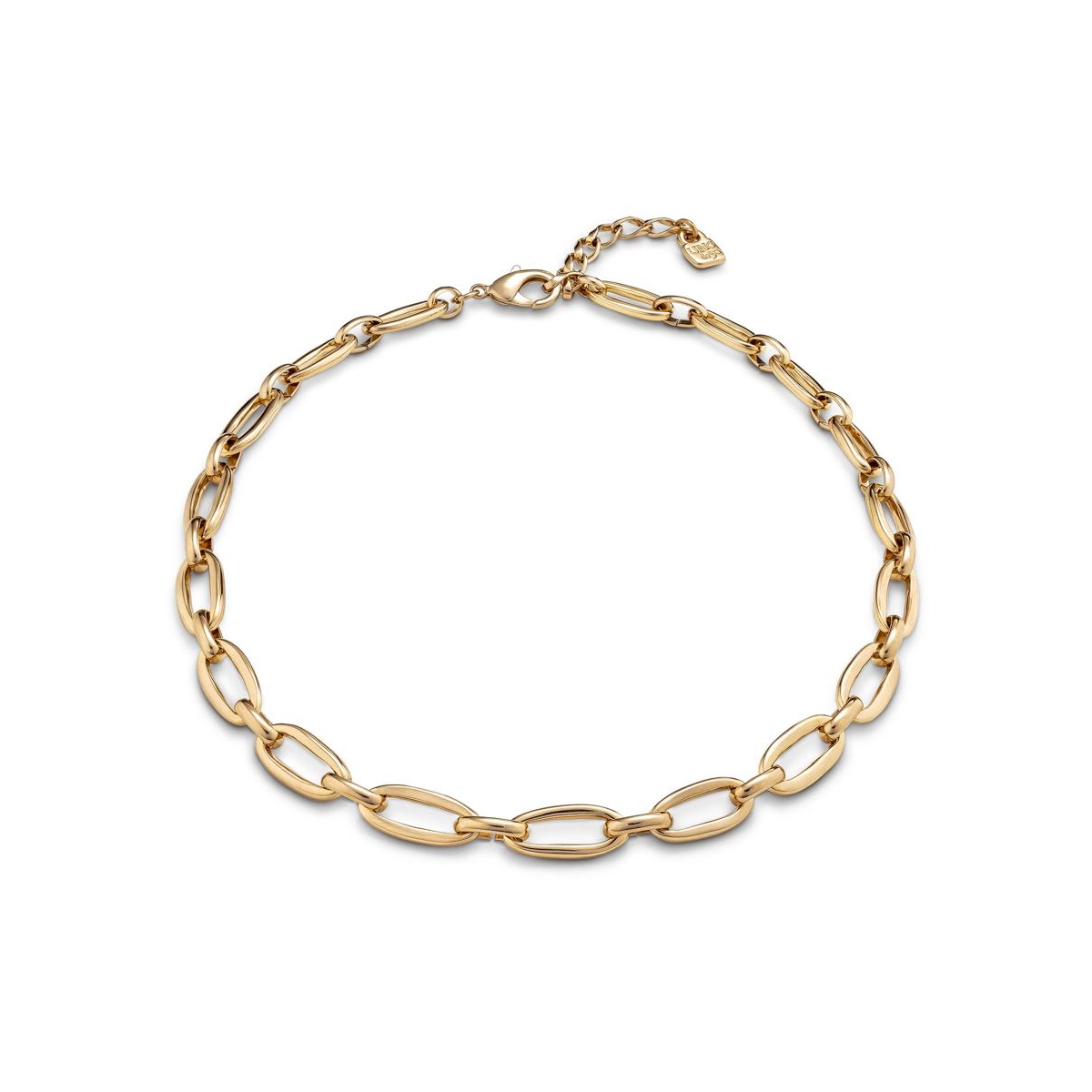 Unode50 Metal Alloy Medium Oval Links Necklace In Gold