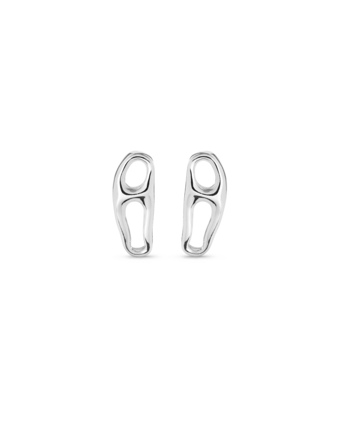 Unode50 Metal Alloy Link Shaped Earrings In Silver