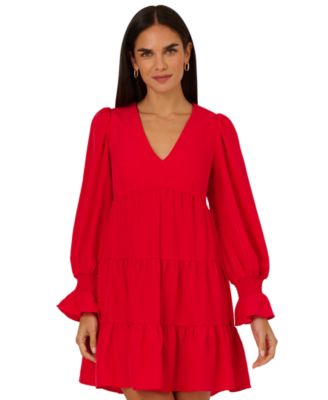 Adrianna - Women's Tiered Trapeze Solid Dress