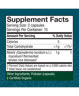 Reishi Capsules - Heart & Immune Health Support Supplement - Mushroom Supplement to Support Energy & Vitality - Reishi Supplement to Aid Overall Well-Being