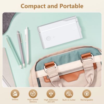 POLONO P31S Label Maker: Portable Bluetooth Thermal Printer w/ Tape, Templates – For Home, Office, Storage & Stickers – Blue.