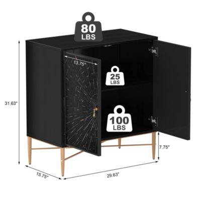 Vintage Wood Storage 2 Door Accent Cabinet