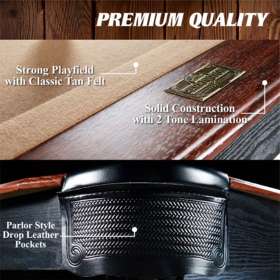 7.5' Belmont Drop Pocket Table w/Pool Ball & Cue Stick Set