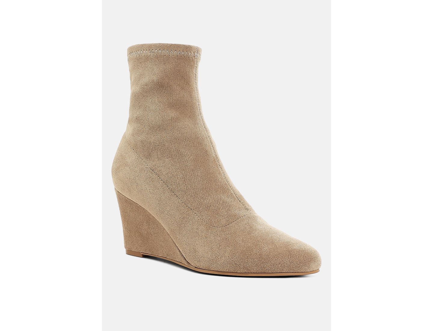 Женские ботинки London Rag Yara Microfiber Wedge Sock, цвет: Бежевый — фото 1