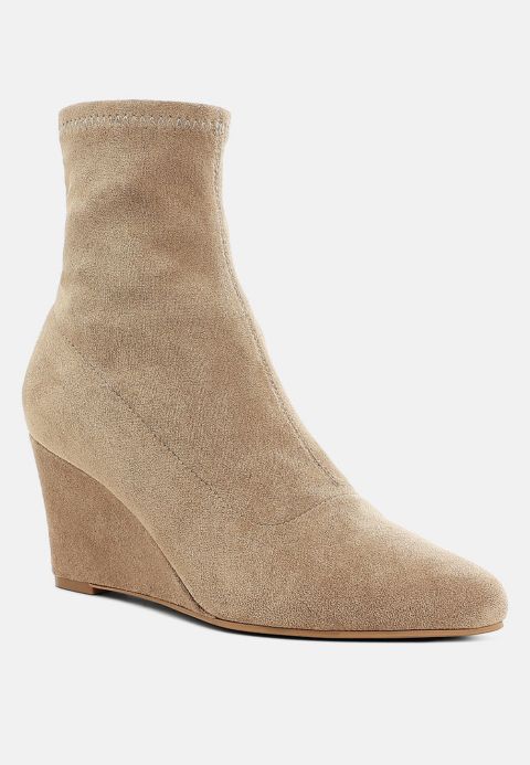 Женские ботинки London Rag Yara Microfiber Wedge Sock, цвет: Бежевый