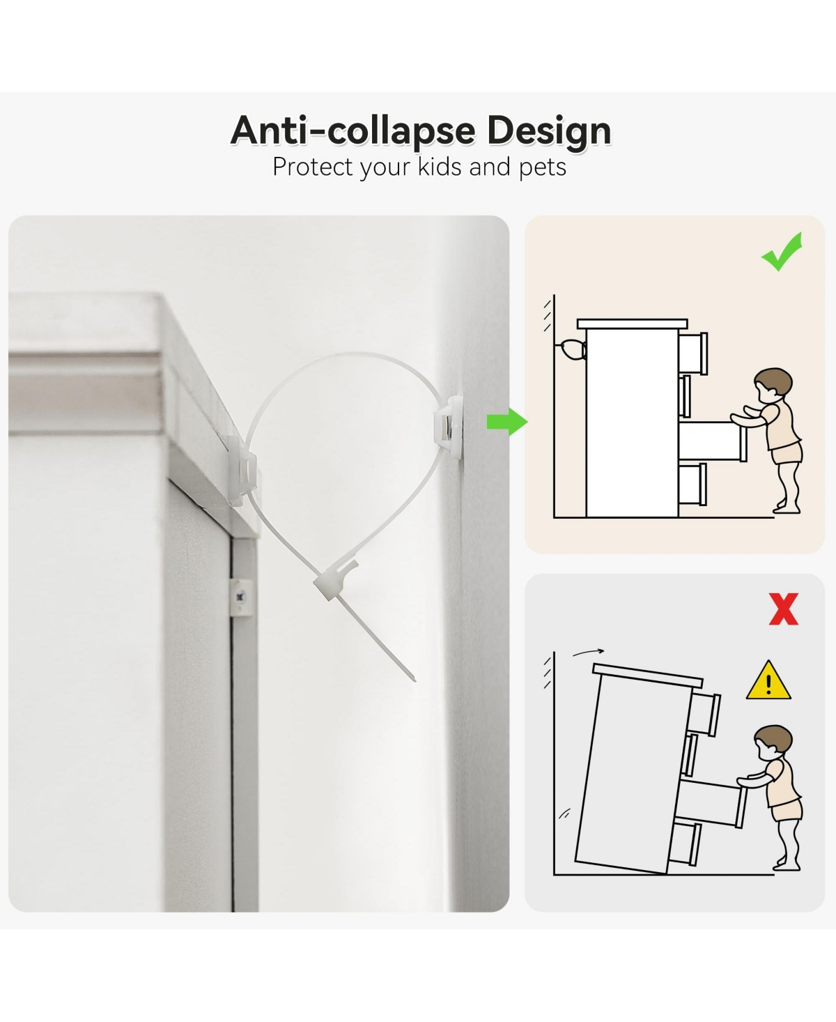 gaomon Modern 6 Drawers Dresser, Chest of Drawers Closet Organizers and Storage Clothes, Modern Dressers - White