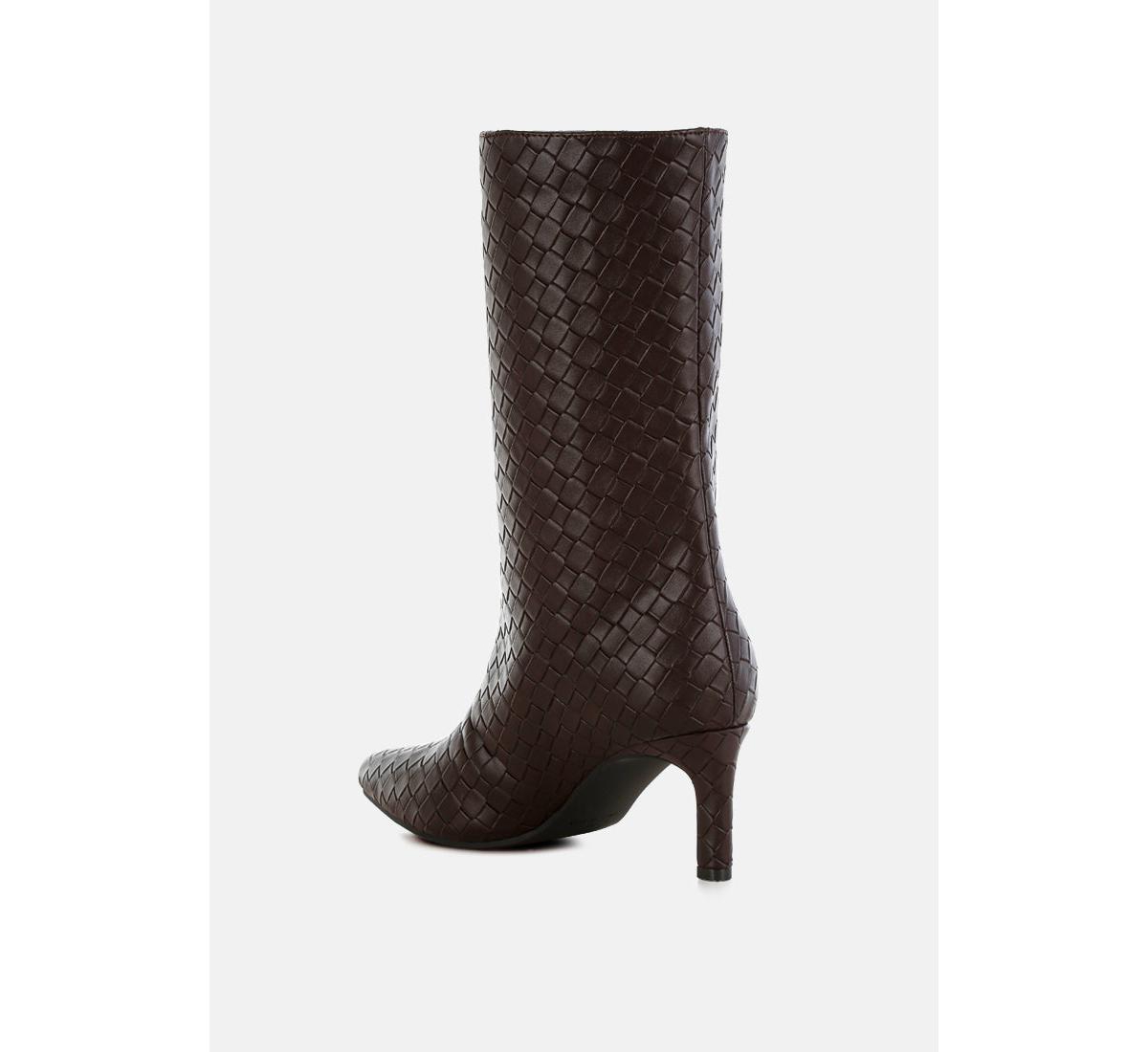 London Rag Mentha Woven Faux Leather Boots
