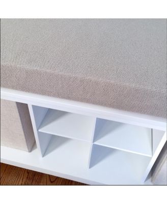 Solid Wood Entryway Bench - 1 Bins & 2 Shoe Divider