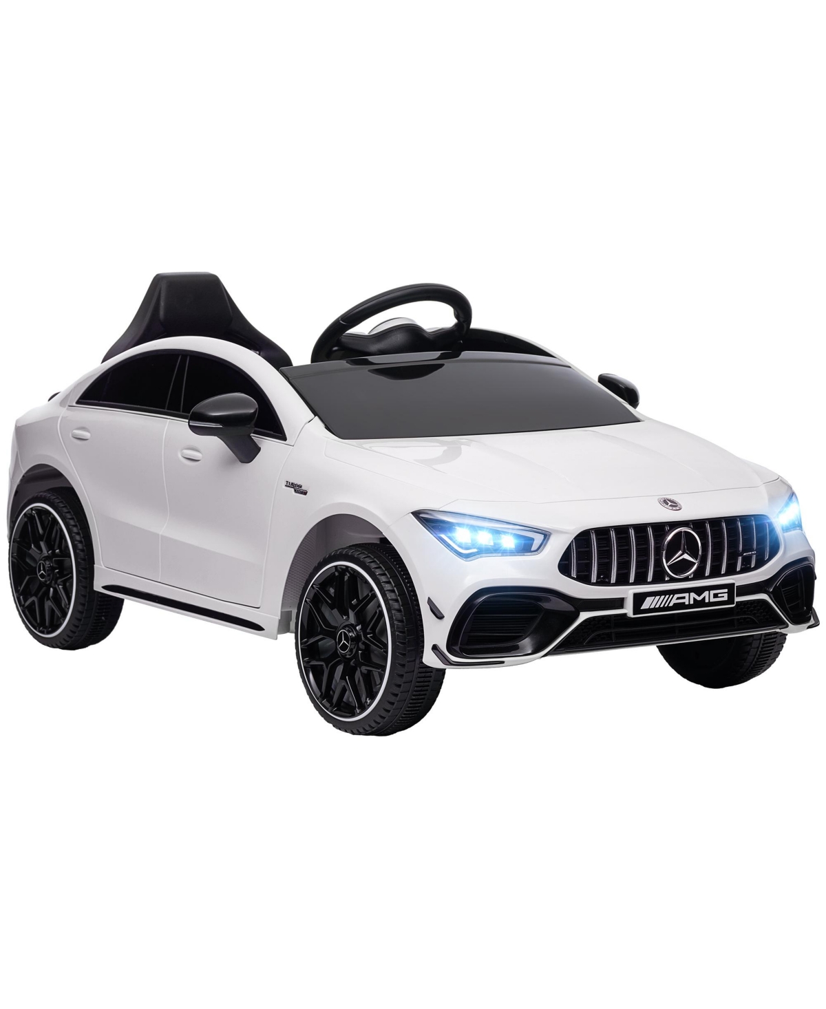 Qaba Mercedes-Benz Amg Licensed 12V Kids Ride on Car w/ Remote,- White