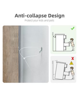 5 Drawers Dresser for Bedroom, White Dresser with Wide Drawers, Wood Chest of Drawers, Tall Dresser for Bedroom