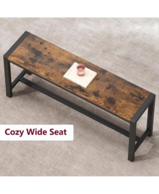 3 Piece Metal Wood Farmhouse Kitchen Dining Table Set