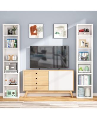 70.9 Inch Tall Narrow Bookcase with Storage, 6 Tier Cube Display Shelves for Home Office