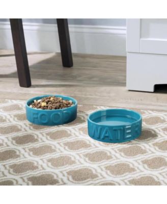 Set of two Classic Collection ceramic food and water pet bowls