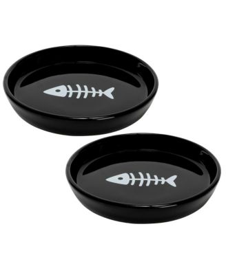 Set of two Oscar Collection Round Cat Dishes