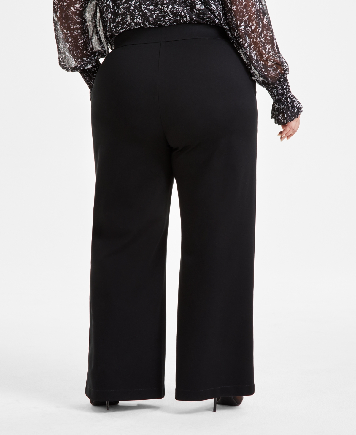 I.n.c. International Concepts Plus Size Wide-Leg Ponte-Knit Pants, Created for Macy's