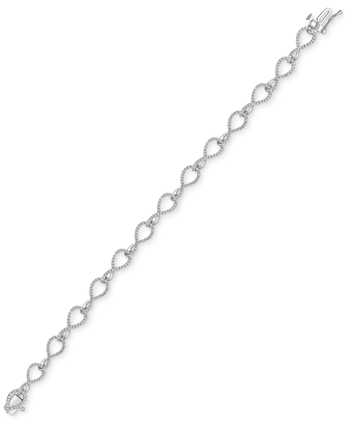 Macy's Diamond Infinity Link Bracelet (1 Ct. T.w.) In Sterling Silver In Sterling Silver