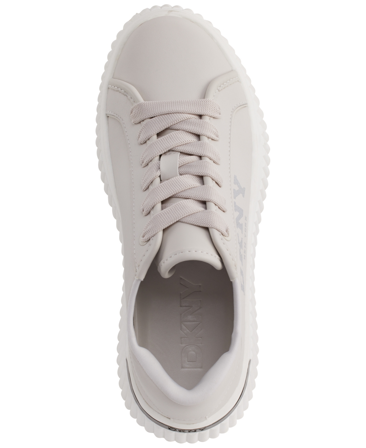 Shop Dkny Women's Larissa Lace Up Platform Sneakers In Soft White