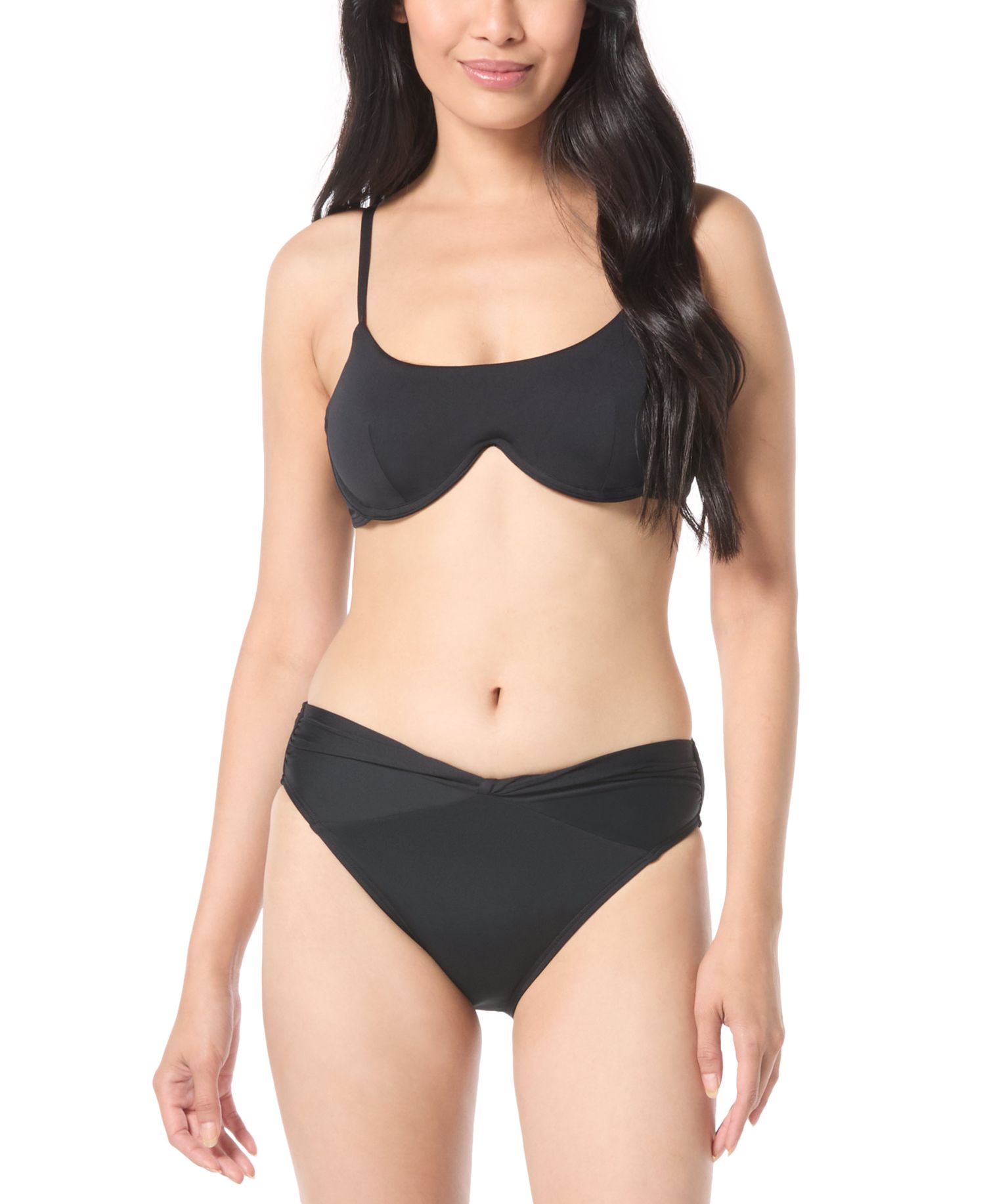 Women's Twist-Waist Mid-Rise Bikini Bottoms