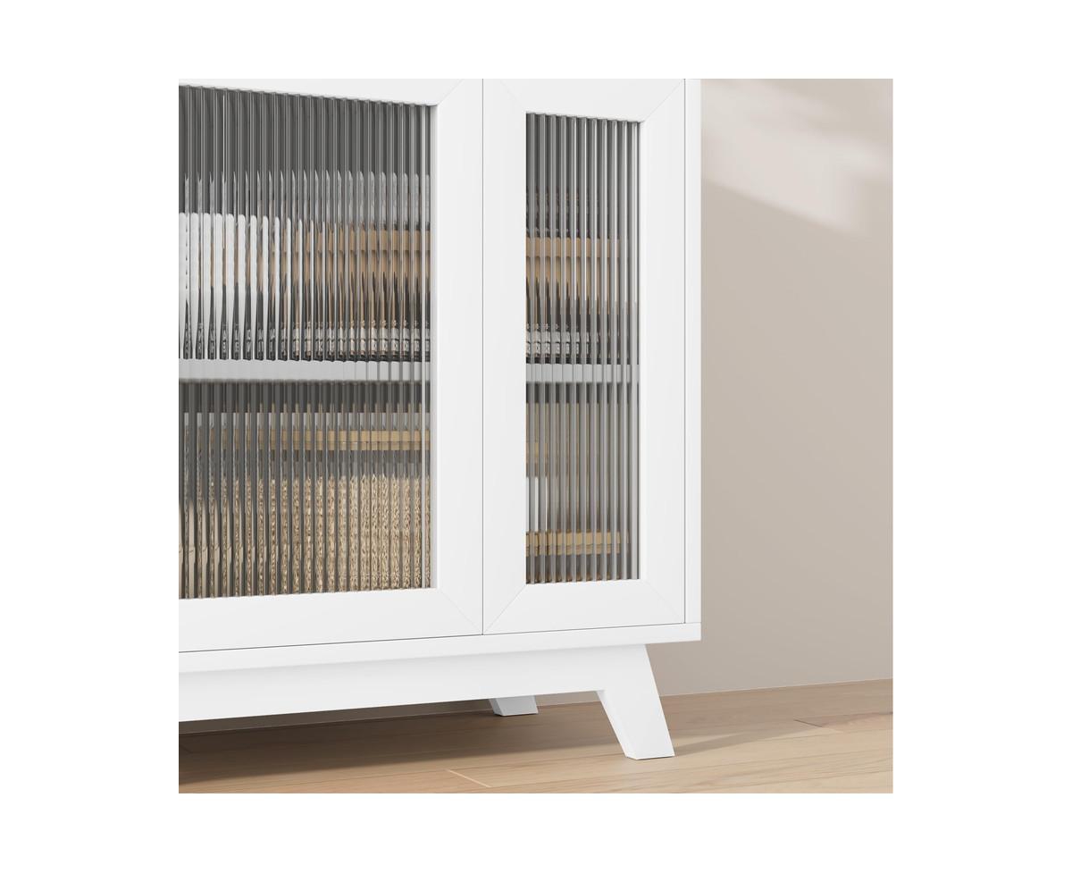 gaomon Buffet Storage Cabinet with Fluted Glass Door, 36