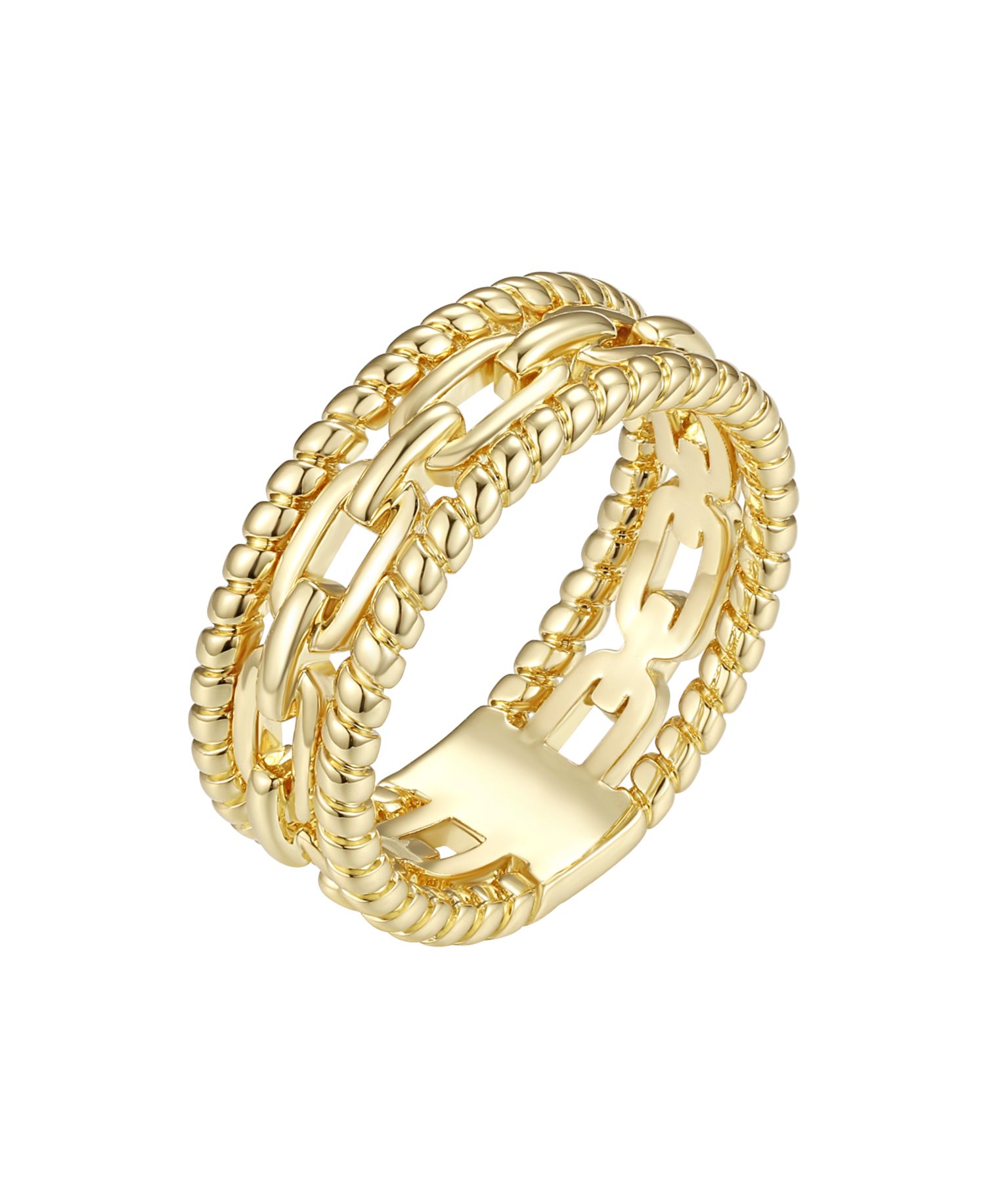 Gold-Plated Link Statement Ring