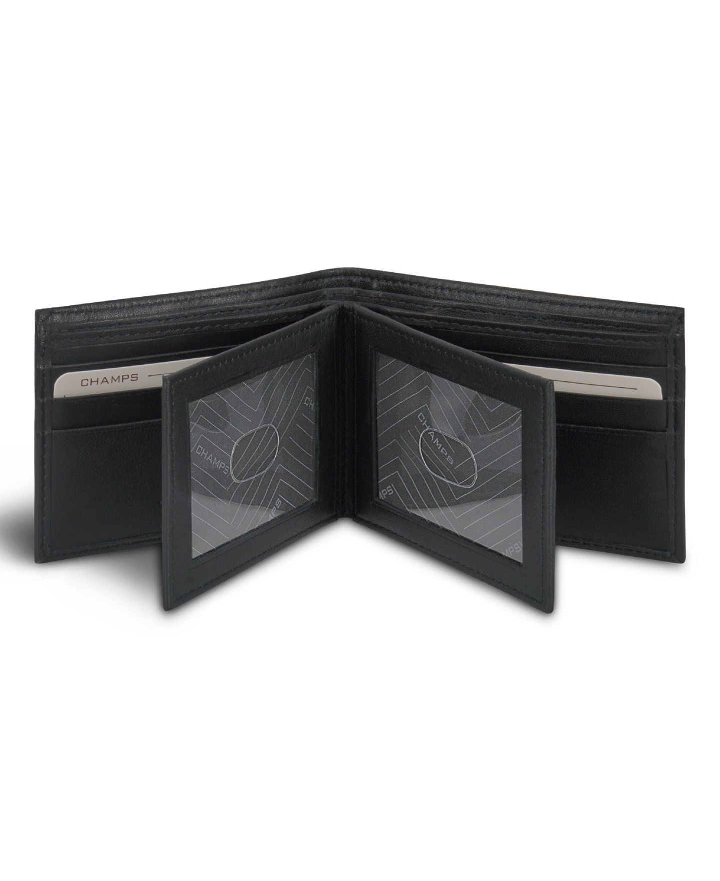 Мужской кошелёк CHAMPS Classic Collection Leather Multi-Wing Id Wallet, цвет: Чёрный — фото 7