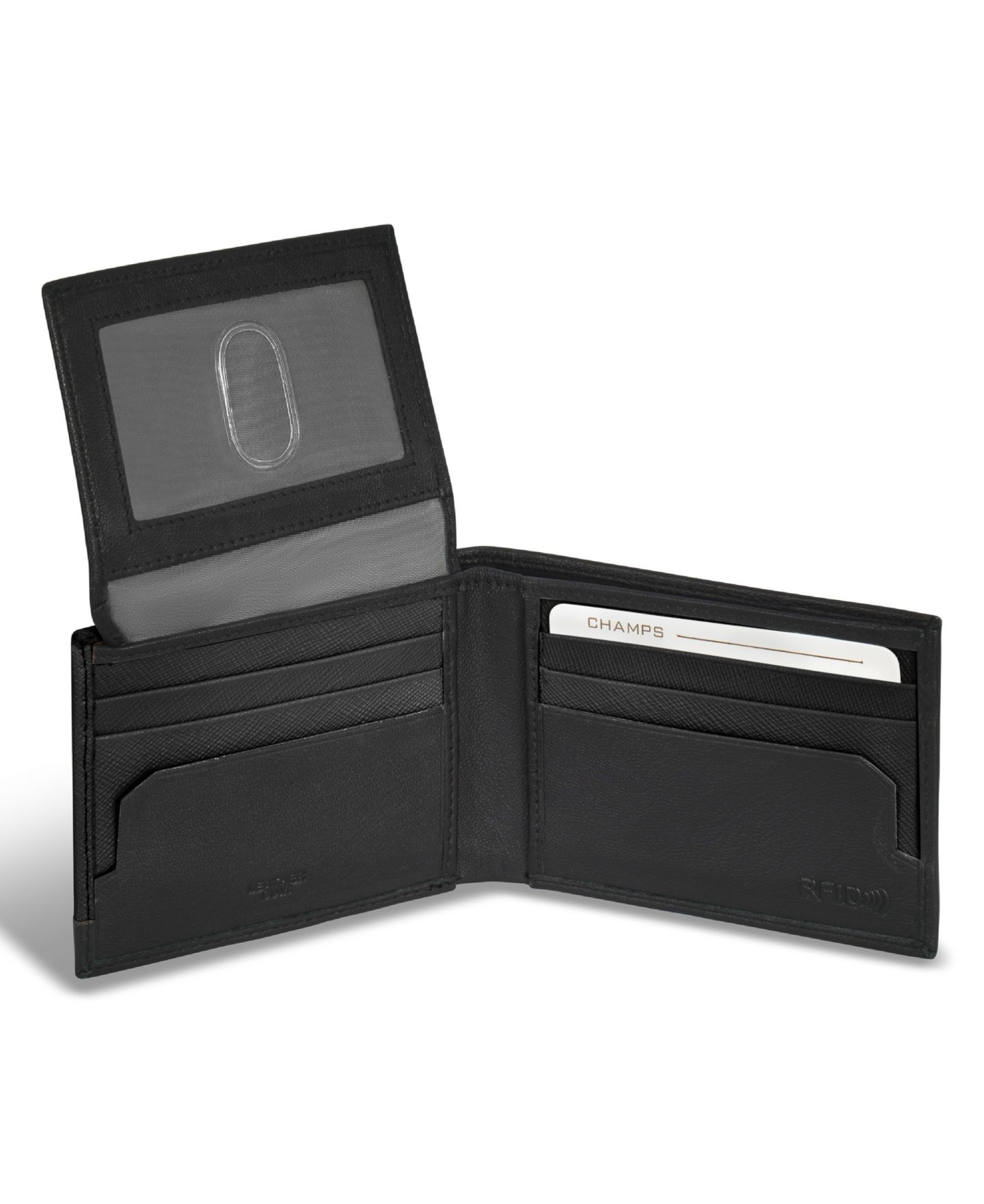 Мужской кошелёк CHAMPS Iconic Collection Leather Top Wing Wallet, цвет: Чёрный — фото 3