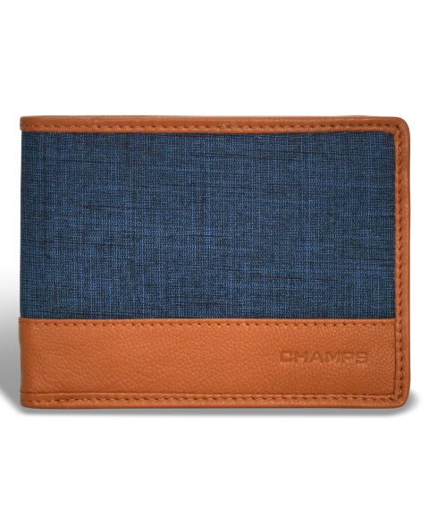 CHAMPS Men's Denim Collection Leather Bi-Fold Wallet