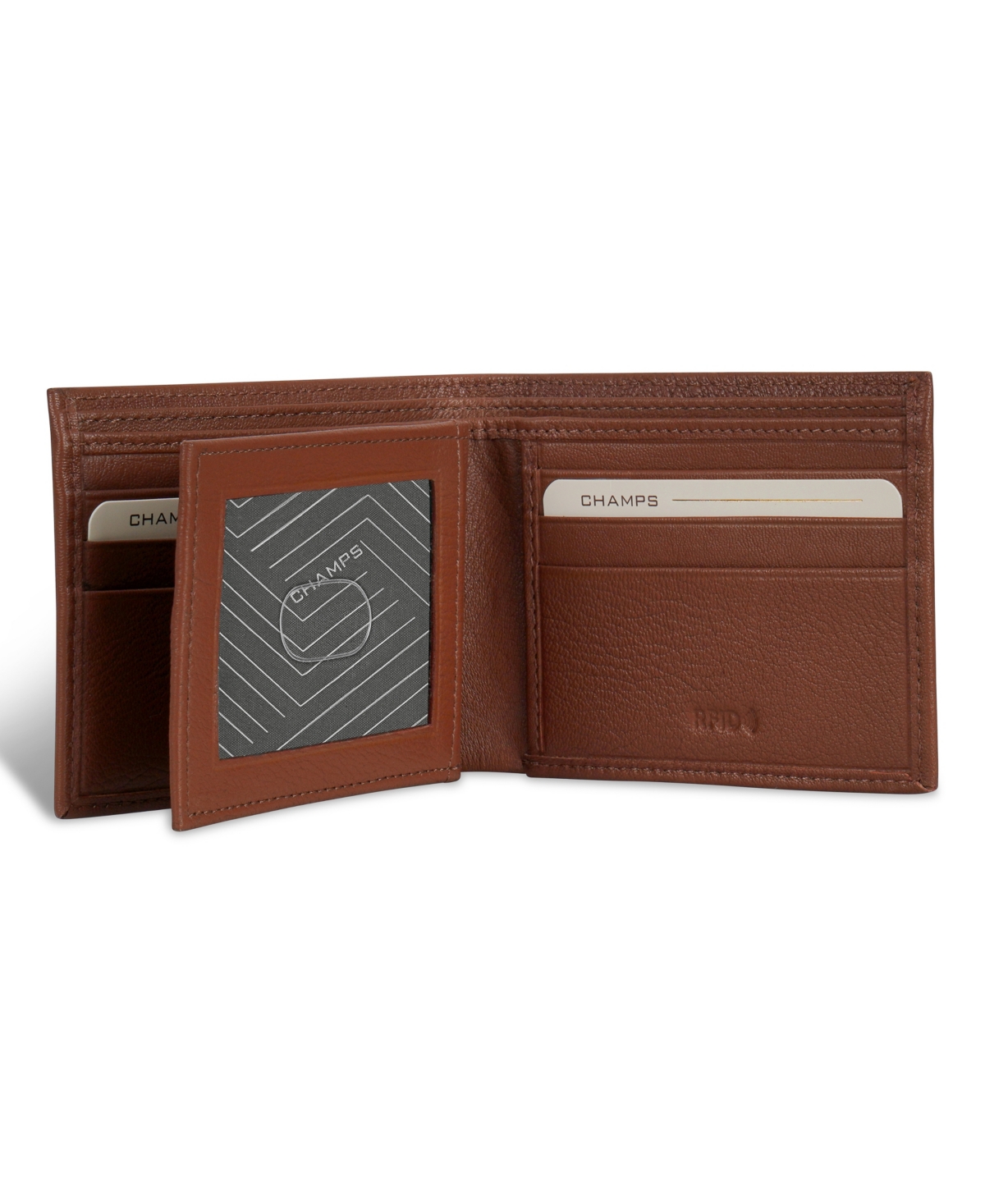 Shop Champs Men's Onyx Collection Leather Center Wing Wallet In Brown